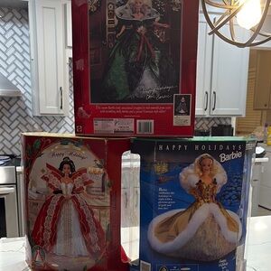 New Barbie Holiday Doll Set - Red, Green, Gold